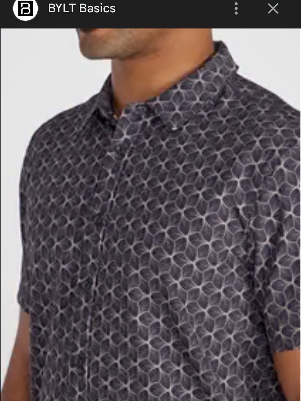 BYLT Basics Men's Black Short-Sleeve Geometric Button-Down Shirt